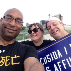 Following the 2016 CoSIDA/NACDA 5K fun run/walk during the convention in Dallas: Rob Knox, Willson and Andy Seeley (all past CoSIDA presidents now).
